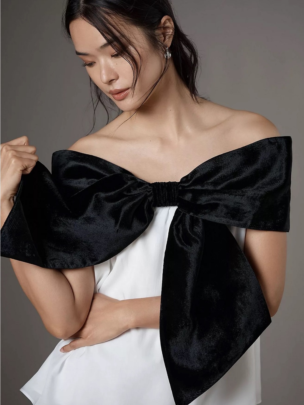 Anthropologie Mare Mare Colorblock Off-The-Shoulder Bow Top